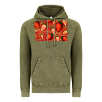 Strawberry Background Vintage Hoodie | Teevron