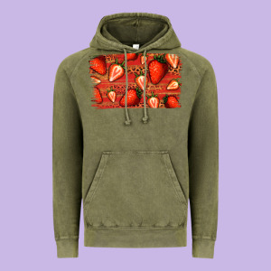 Strawberry Background Vintage Hoodie Designed By Bettercallsaul