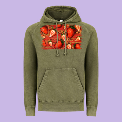 Strawberry Background Vintage Hoodie Designed By Bettercallsaul
