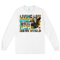 White Living Life Somewhere Between Jesus Long Sleeve Tee - texasbilliewilder