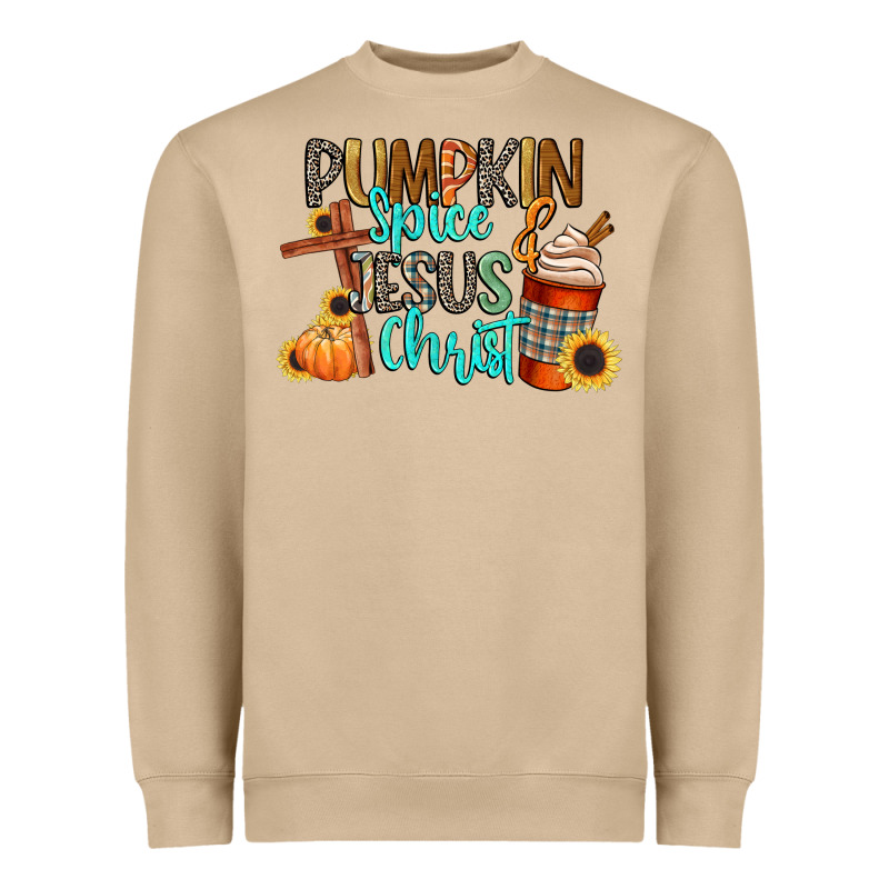 Pumpkin Spice And Jesus Christ Heavyweight Sweatshirt by CowGirlArtShop | Teevron