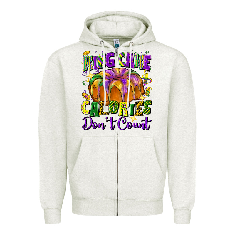 King Cake Calories Don't Count Zipper Hoodie by FaDigitalArtStudio | Teevron