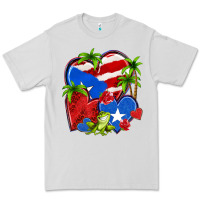 Dove Grey puerto rico hearts Premium Tee - NancyCooperArtShop