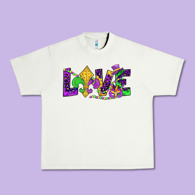 Mardi Gras Love Urban Heavy Tee Designed By Jahusdesignshop