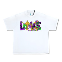 White mardi gras love Urban Heavy Tee - JahusDesignShop