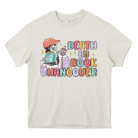 Cream death by book hangover Heavy Core Tee - MaliasSmallBusiness