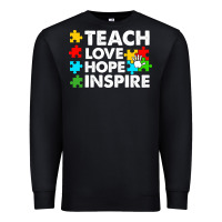 Black Teach Love Hope Inspire Premium Sweatshirt - CowhideDigitalArt