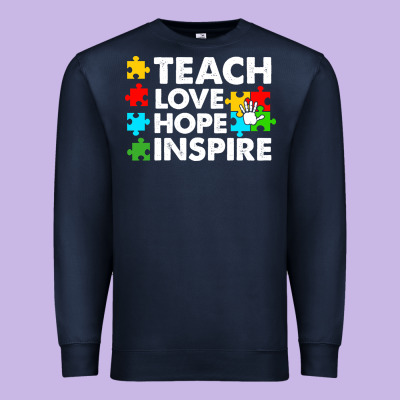 Teach Love Hope Inspire Premium Sweatshirt Designed By Cowhidedigitalart