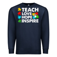Navy Teach Love Hope Inspire Premium Sweatshirt - CowhideDigitalArt