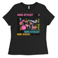 Black hair stylist typography Ladies Tee - MaliasSmallBusiness