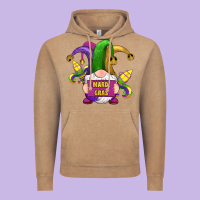 Mardi Gras Gnomes Fleur De Lis Vintage Hoodie Designed By Ranaportraitstore