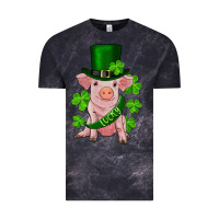 Cloud Black st. patrick's day lucky baby pig Vintage Tee - RanaPortraitStore