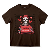 Chocolate Brown i steal hearts skeleton valentine's day Heavy Core Tee - MaliasSmallBusiness