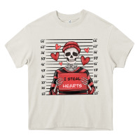 Cream i steal hearts skeleton valentine's day Heavy Core Tee - MaliasSmallBusiness
