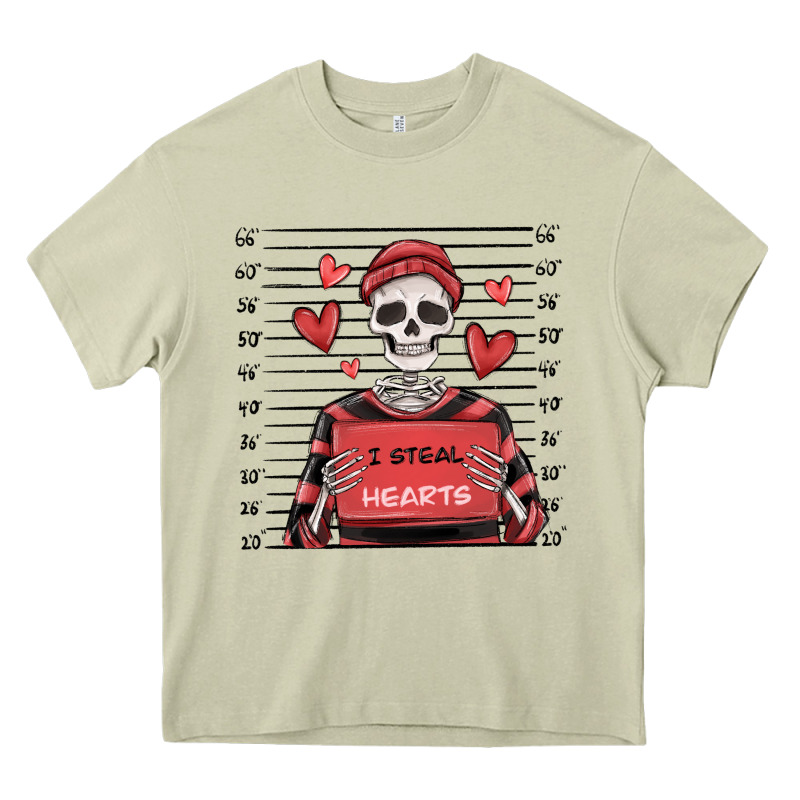 I Steal Hearts Skeleton Valentine's Day Heavy Core Tee by MaliasSmallBusiness | Teevron