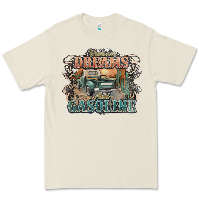 Runs On Dreams And Gasoline Truck Western Premium Tee by NancyCooperArtShop | Teevron
