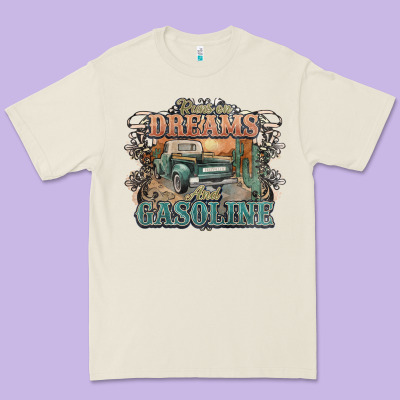 Runs On Dreams And Gasoline Truck Western Premium Tee Designed By Nancycooperartshop