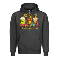 Charcoal Heather It's Game Day Y'all Softball Coffee Cups Zipper Hoodie - FaDigitalArtStudio