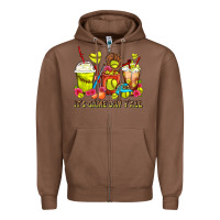 Chestnut It's Game Day Y'all Softball Coffee Cups Zipper Hoodie - FaDigitalArtStudio