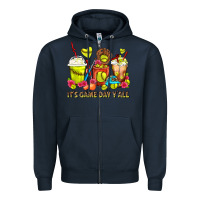 Navy It's Game Day Y'all Softball Coffee Cups Zipper Hoodie - FaDigitalArtStudio