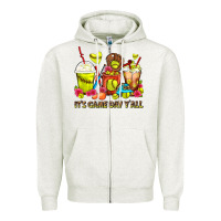 Oatmeal Heather It's Game Day Y'all Softball Coffee Cups Zipper Hoodie - FaDigitalArtStudio