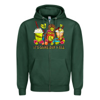 Sports Green It's Game Day Y'all Softball Coffee Cups Zipper Hoodie - FaDigitalArtStudio