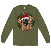Army Green German Shepherd Christmas Long Sleeve Tee - RanaPortraitStore