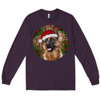 Plum German Shepherd Christmas Long Sleeve Tee - RanaPortraitStore