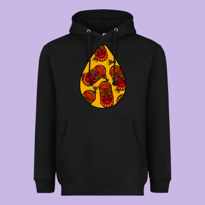 African Masks Teardrop  5 Heavyweight Hoodie Designed By Bundleandbundleshop