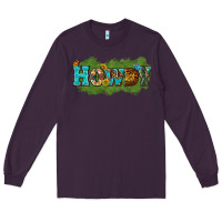 Plum Western Howdy Long Sleeve Tee - texasbilliewilder
