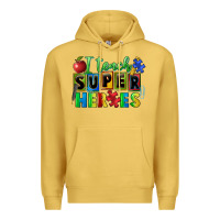 Antique Gold I teach super heroes Premium Hoodie - FaDigitalArtStudio