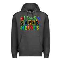 Charcoal Heather I teach super heroes Premium Hoodie - FaDigitalArtStudio