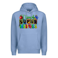 Colony Blue I teach super heroes Premium Hoodie - FaDigitalArtStudio