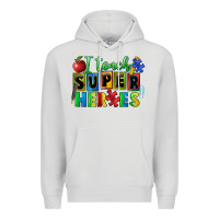 Dove Grey I teach super heroes Premium Hoodie - FaDigitalArtStudio