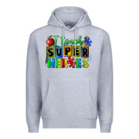Heather Grey I teach super heroes Premium Hoodie - FaDigitalArtStudio