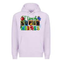 Lilac I teach super heroes Premium Hoodie - FaDigitalArtStudio