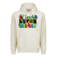 Oatmeal Heather I teach super heroes Premium Hoodie - FaDigitalArtStudio