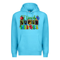 Ocean Blue I teach super heroes Premium Hoodie - FaDigitalArtStudio
