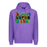 Purple I teach super heroes Premium Hoodie - FaDigitalArtStudio