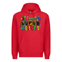 Red I teach super heroes Premium Hoodie - FaDigitalArtStudio