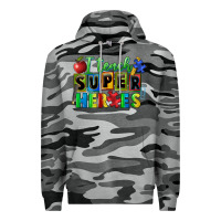 Slate Camo I teach super heroes Premium Hoodie - FaDigitalArtStudio