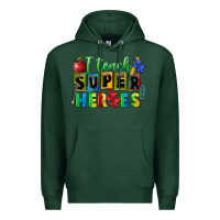 Sports Green I teach super heroes Premium Hoodie - FaDigitalArtStudio