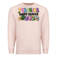 Pale Pink Teaching Lucky Charms Premium Sweatshirt - CowhideDigitalArt