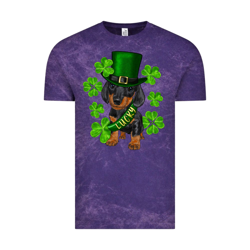 St. Patrick's Day Lucky Dachshund Puppy Vintage Tee by RanaPortraitStore | Teevron