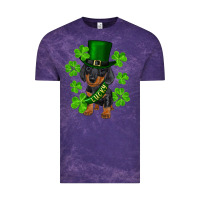Cloud Purple st. patrick's day lucky dachshund puppy Vintage Tee - RanaPortraitStore