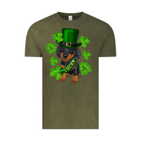Vintage Olive st. patrick's day lucky dachshund puppy Vintage Tee - RanaPortraitStore
