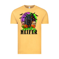 Vintage Mustard spooky heifer black angus Vintage Tee - RanaPortraitStore