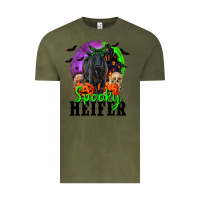 Vintage Olive spooky heifer black angus Vintage Tee - RanaPortraitStore