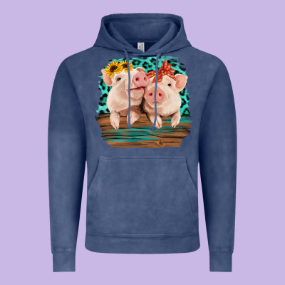 Cute Couple Pigs Vintage Hoodie Designed By Bettercallsaul
