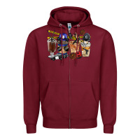Burgundy Police Coffee Cups Zipper Hoodie - FaDigitalArtStudio